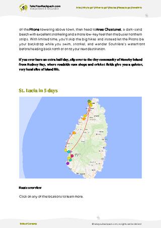 example page 4 from our offline Travel Guide for Saint Lucia